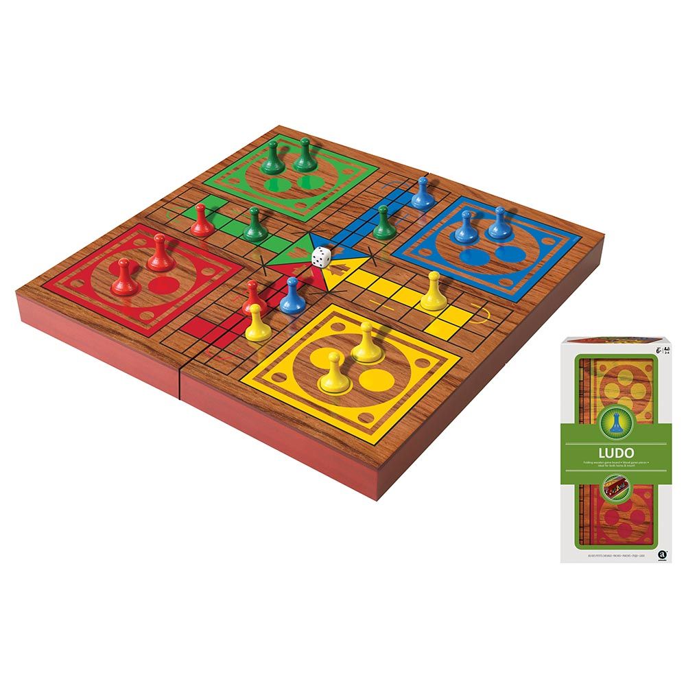Ambassador - Folding Wood Ludo Set - Laadlee