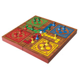 Ambassador - Folding Wood Ludo Set - Laadlee