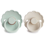Frigg Daisy Latex Baby Pacifier 6M-18M, 2Pack, Seafoam/Cream - Size 2 - Laadlee