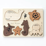 Wee Gallery - Wooden Tray Puzzle - Ocean Animals - Laadlee