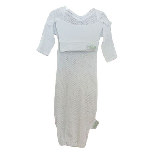 Woombie Ultra Air Gowns + Hat - White - Laadlee