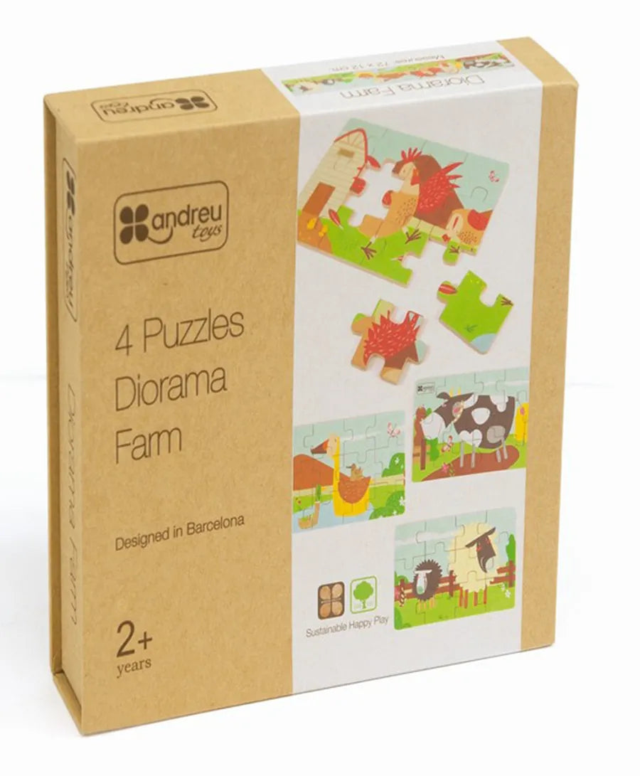 Andreu Toys 4 Puzzles Diorama Farm
