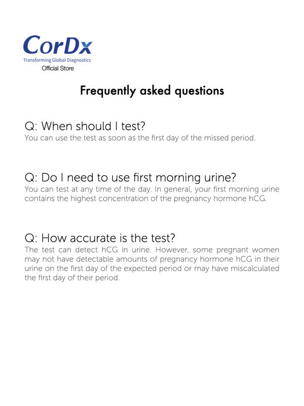 Cordx Pregnancy Test Cassette (FDA Approved) - Laadlee