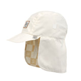Lassig SPF Foldable Flap Hat - Check Pattern Vanilla & Sea Salt