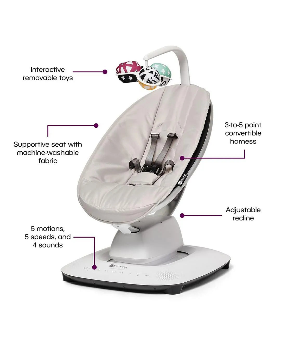 4moms MamaRoo Multi-Motion Baby Swing - Grey