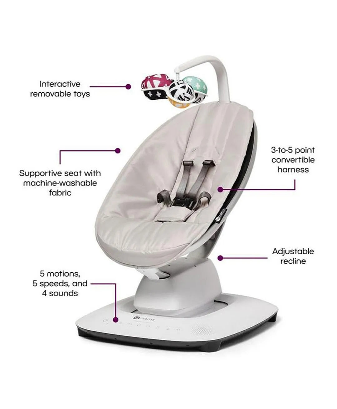 4moms MamaRoo Multi-Motion Baby Swing - Grey