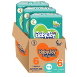 BabyJoy Compressed Diamond Pad Diaper, Mega Pack Junior Xxl Size 6, 16Kg+ - 114Pcs
