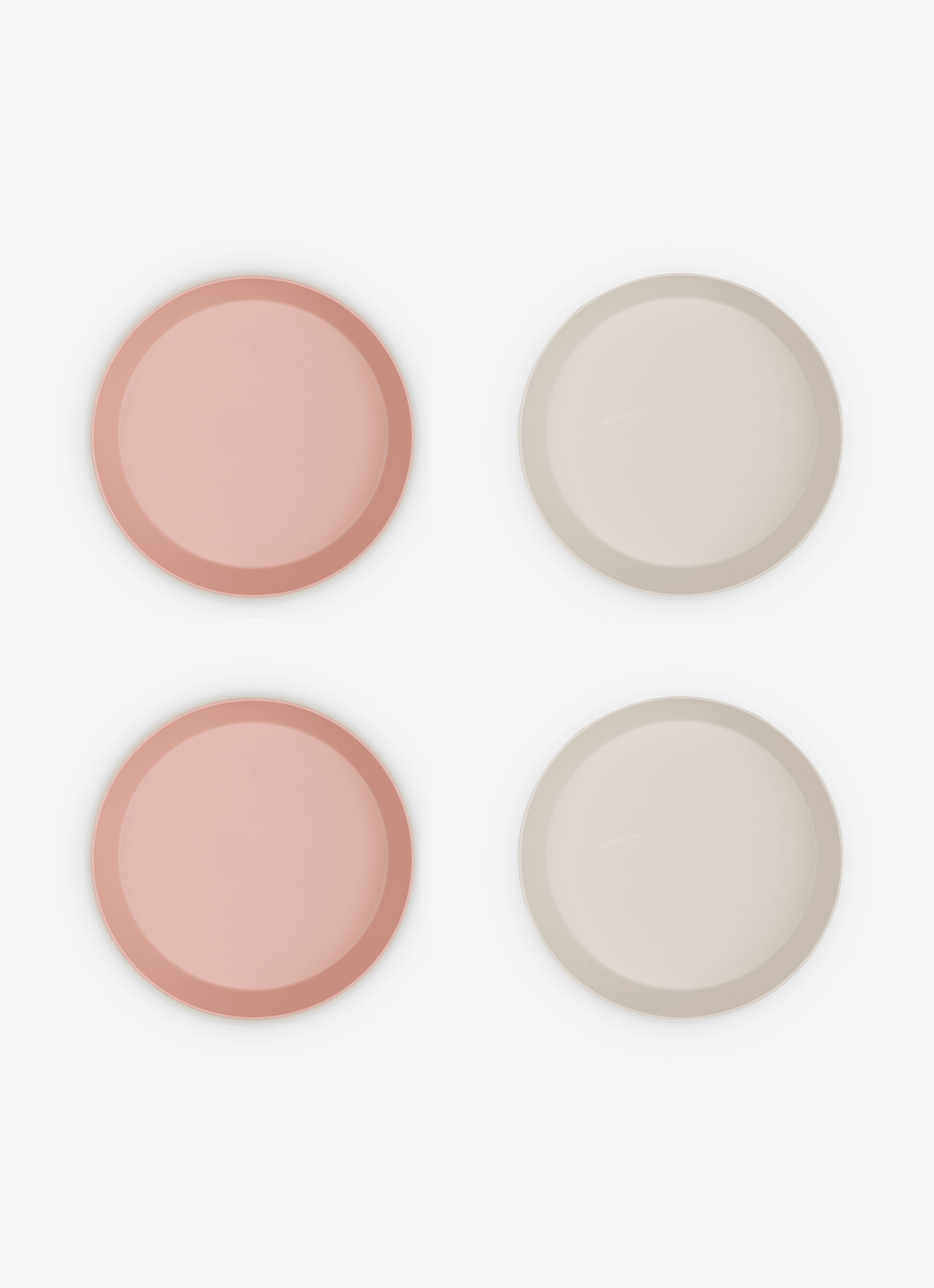 Citron PLA Plate Set of 4 - Pink/Cream - Laadlee