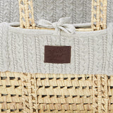 The little Green Sheep Organic Knitted Moses Basket & Mattress - Dove