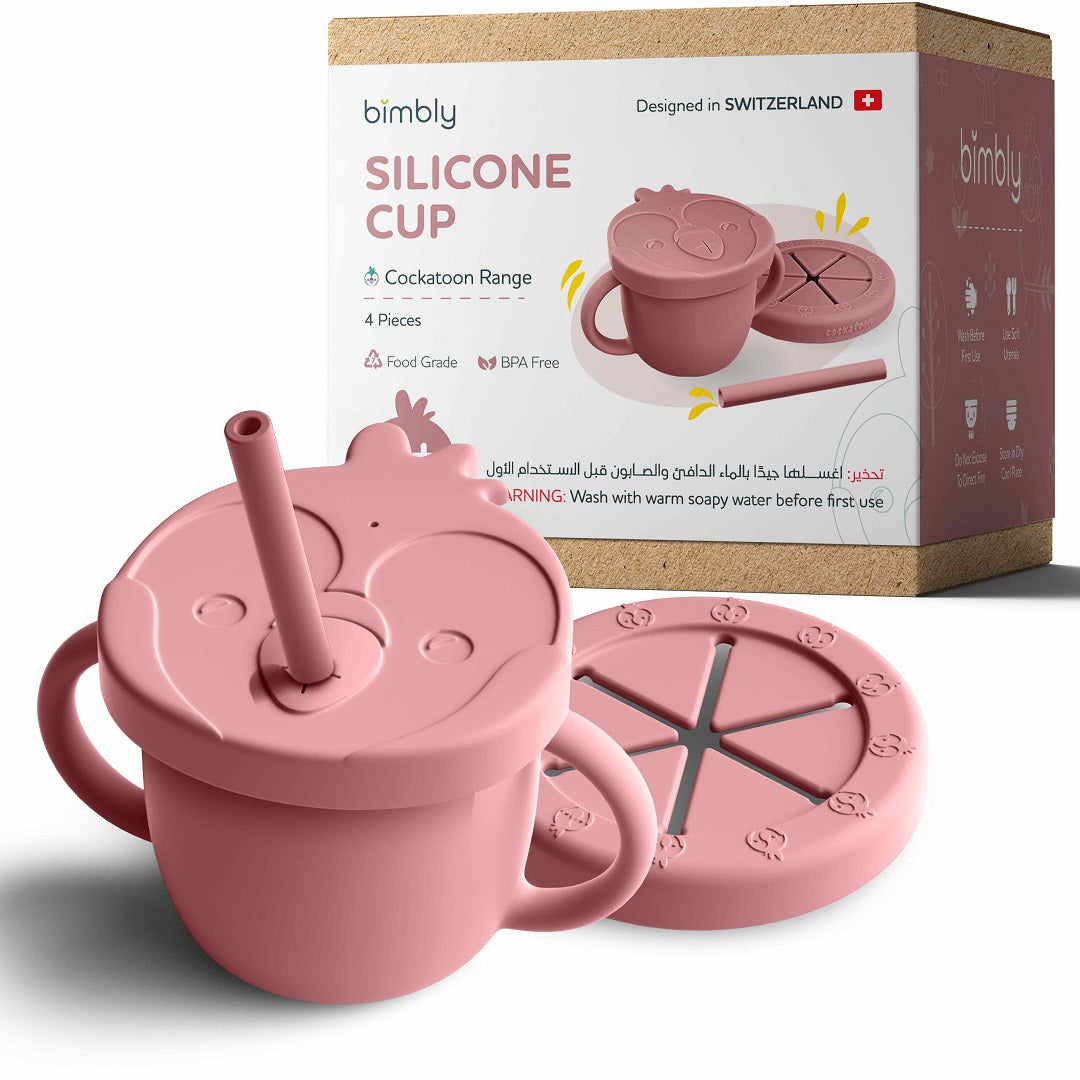 Bimbly Multi-Use Silicone Cup 3 In 1 - Pink