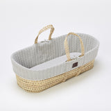 The little Green Sheep Organic Knitted Moses Basket & Mattress - Dove