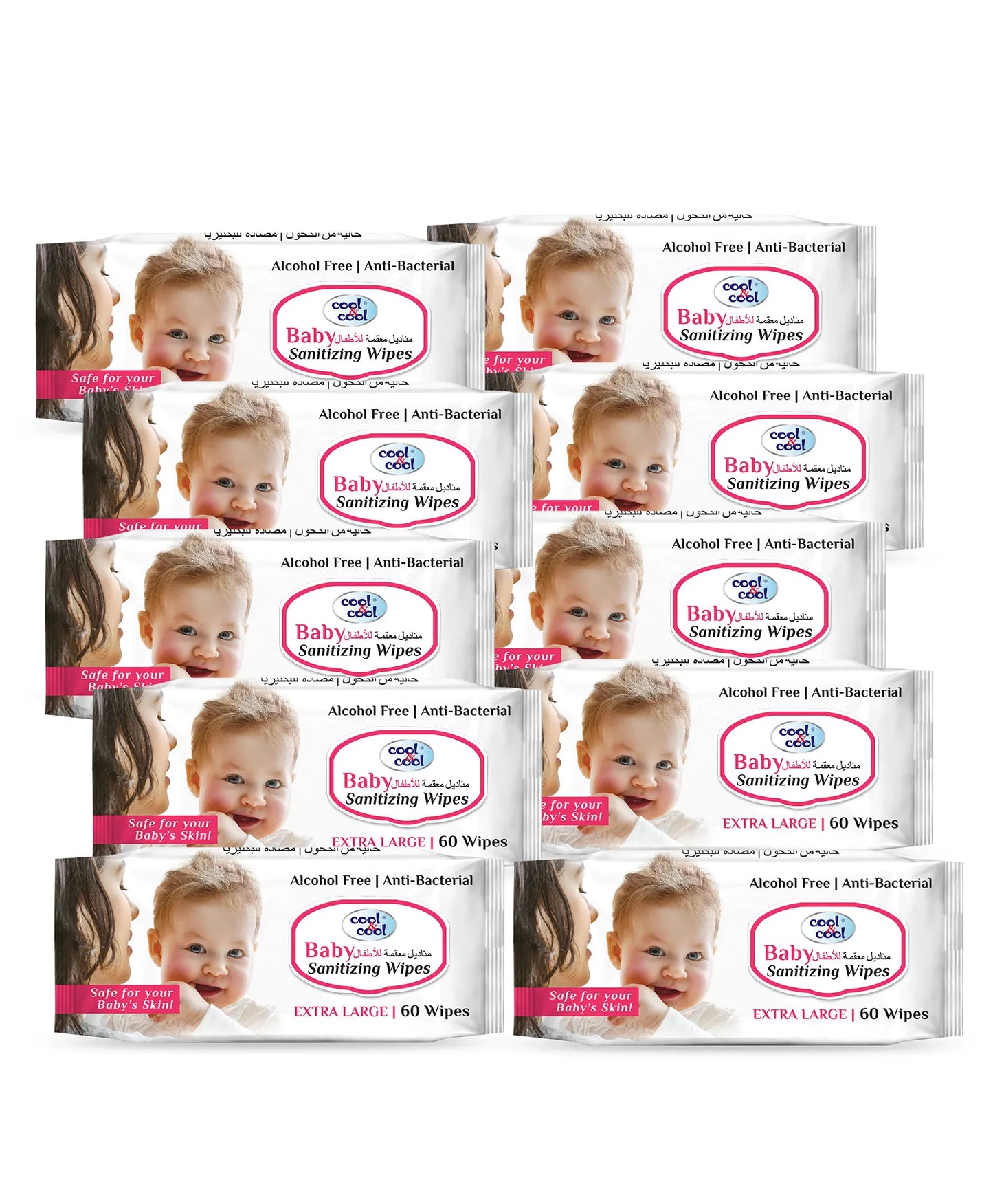 Cool & Cool Baby Sanitizing Wipes Pack of 12 - 720pcs