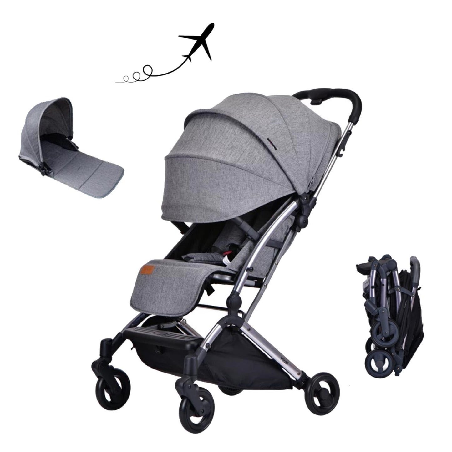 Youbi Toddler German Travel System With New Born - Grey