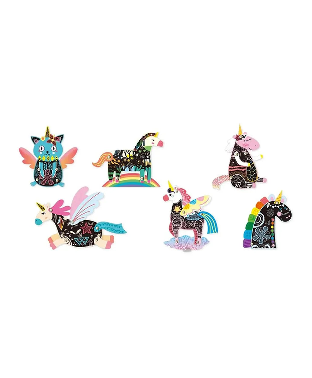 Avenir Scratch Create Your Own Magical Scratch Art Puppets - Unicorns - Laadlee