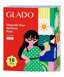 Glado 100% Organic Cotton Sanitary Napkins for School Girls & Teens 24.5cm - Pack of 10