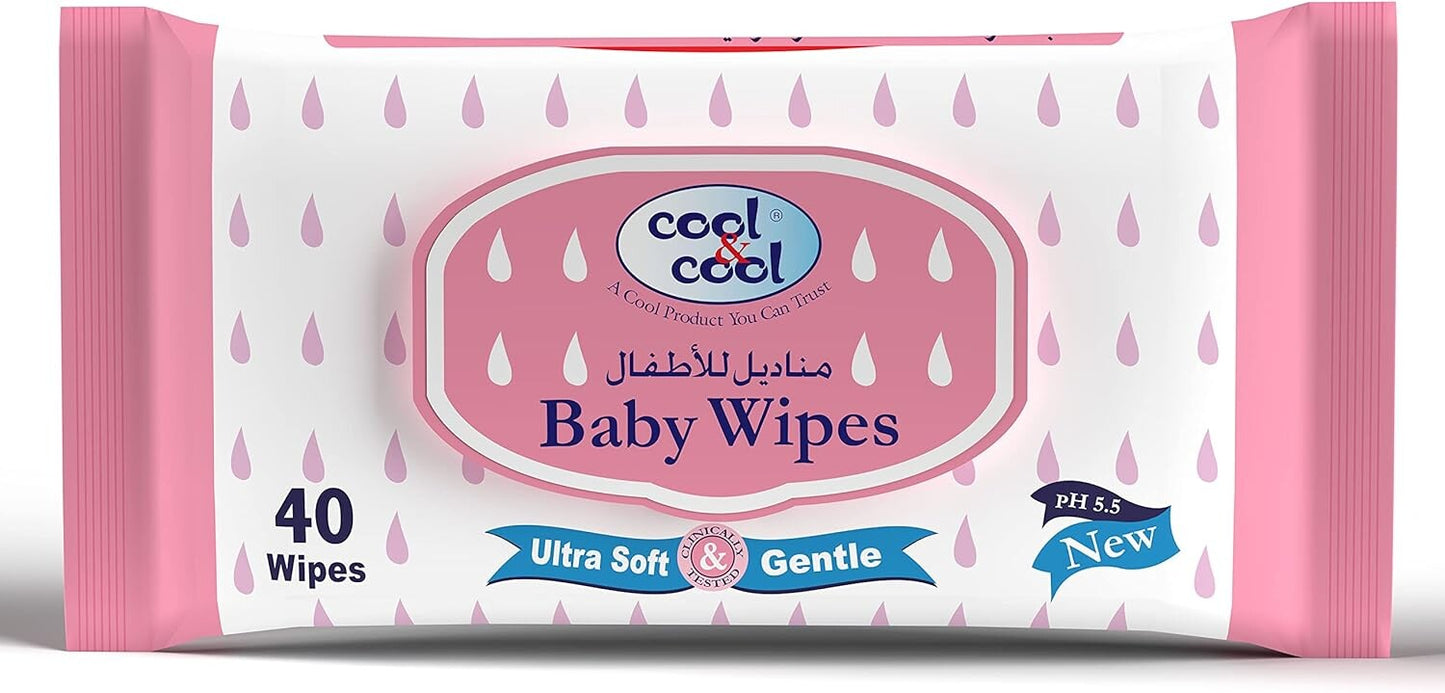 Cool & Cool Baby Wipes - 40pcs