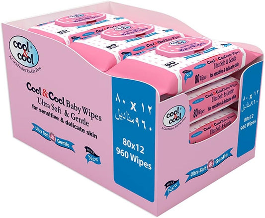 Cool & Cool Baby Wipes Pack of 12 - 960pcs