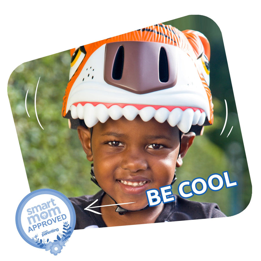Crazy Safety Bicycle Helmet Tiger - Orange - Laadlee