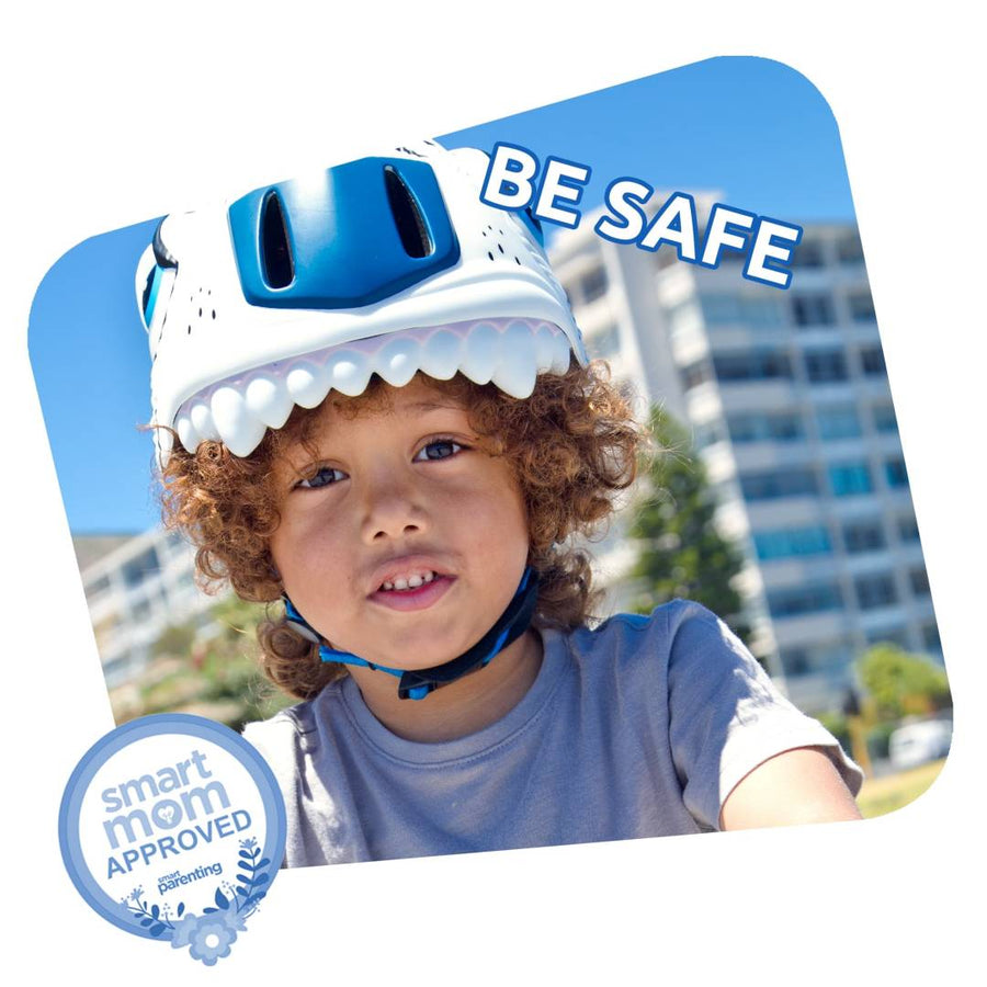 Crazy Safety Bicycle Helmet Tiger - White - Laadlee