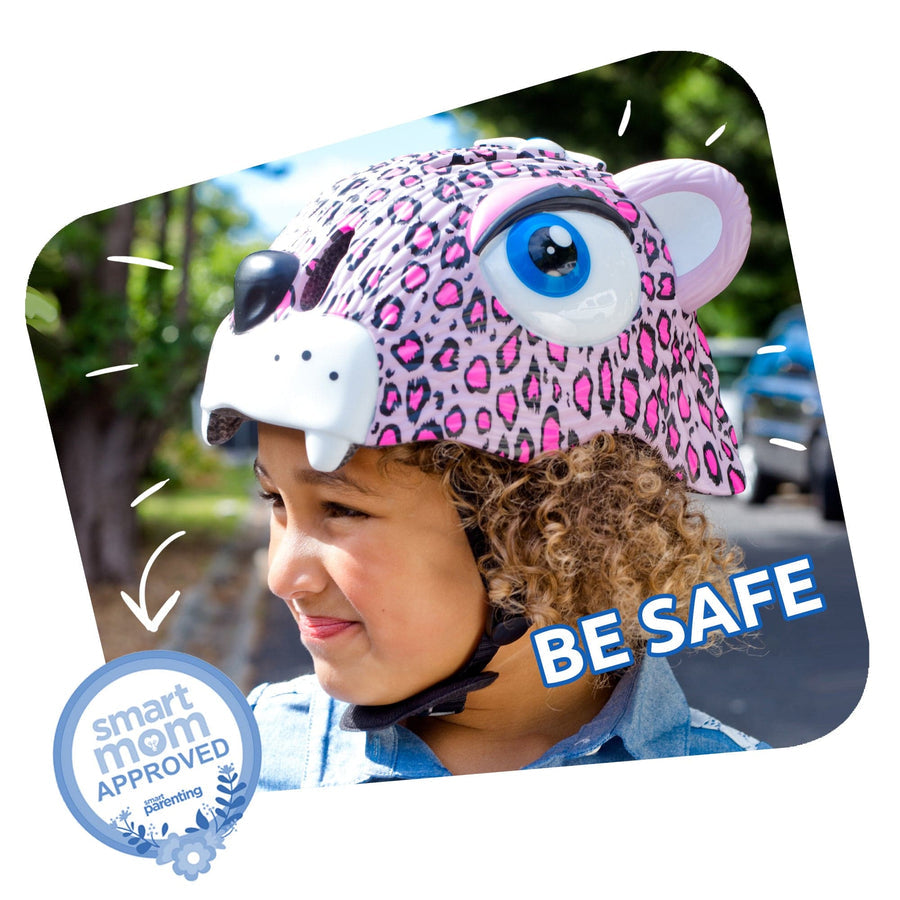 Crazy Safety Bicycle Helmet Leopard - Pink