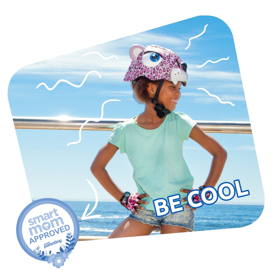 Crazy Safety Bicycle Helmet Leopard - Pink - Laadlee