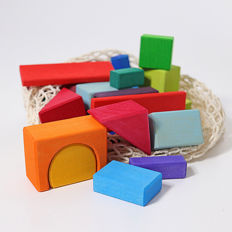 Grimm's 30 Colored Geo Blocks - Laadlee