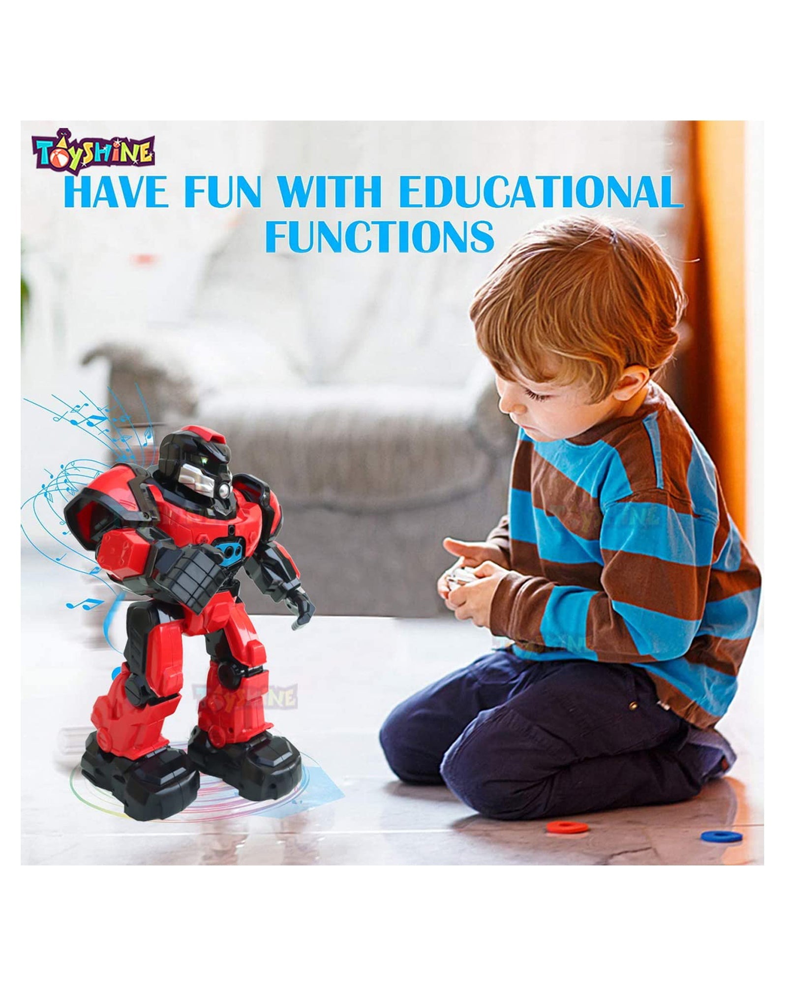 Crazon Ir Control Intelligent Following Robot - White/ Red - Laadlee