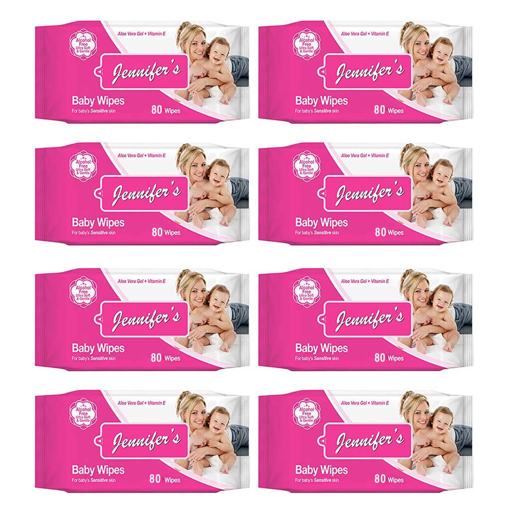 Jennifer's Baby Wipes Pack of 5 + 3 Free - 640pcs