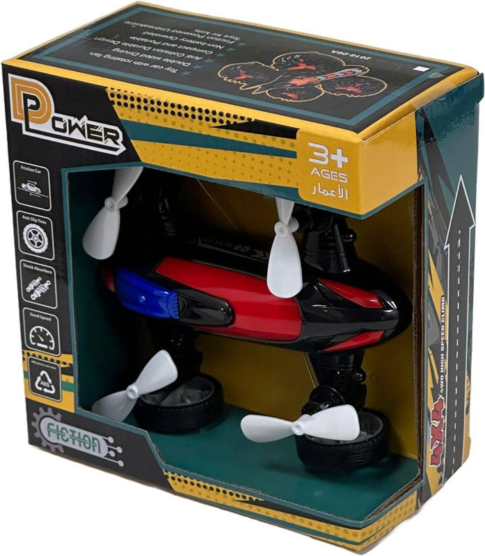 D-Power Friction-Powered Fly Car With Rotating Propellers - White - Laadlee