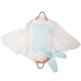 Anvi Baby Knotted Gown & Beanie Set - Glacier
