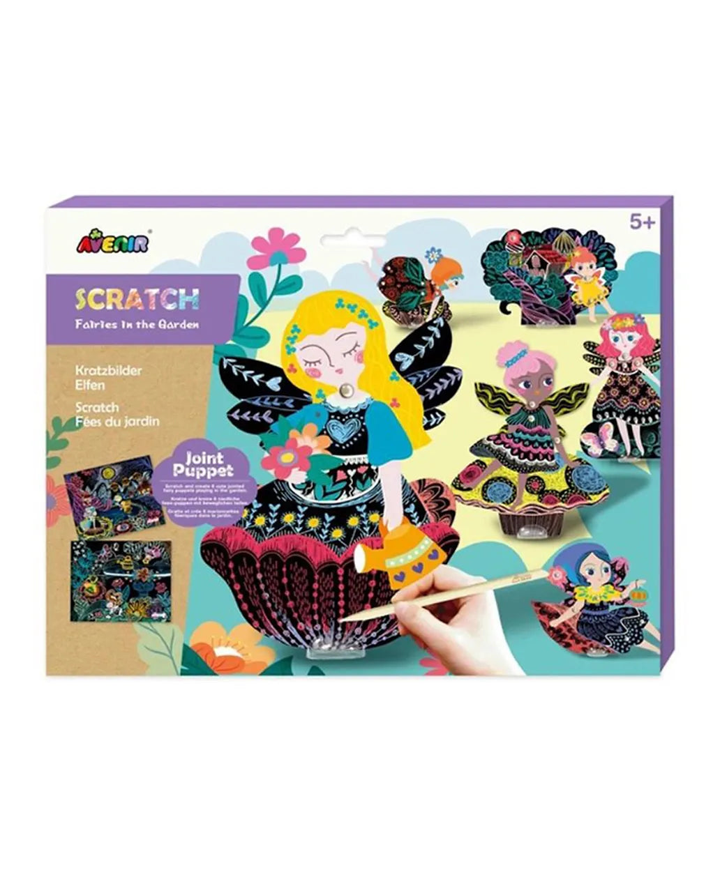 Avenir Scratch Create Your Own Magical Scratch Art Puppets - Fairies in the Garden - Laadlee