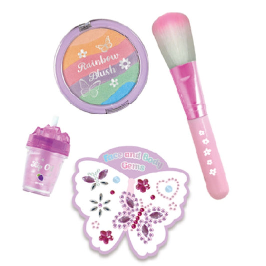 Hot Focus Tie Dye Butterfly Blush & Brush Beauty Cosmetic Set