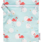Polka Tots Waterproof Wet Bag Pouch with Zipper - Flamingo