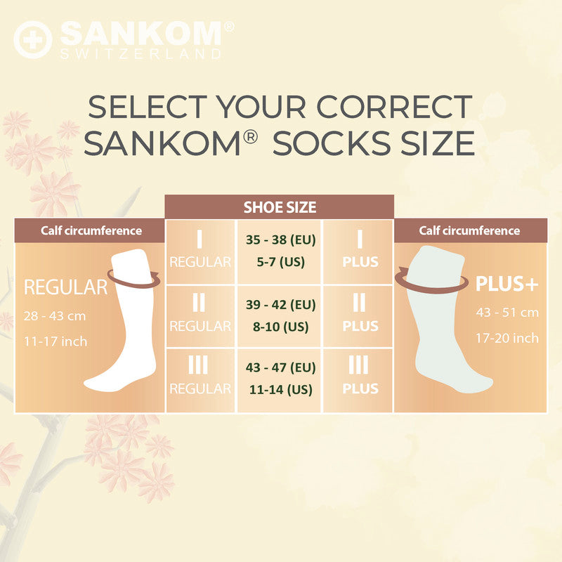 Sankom - Patent Active Compression Socks - White & Beige - Laadlee
