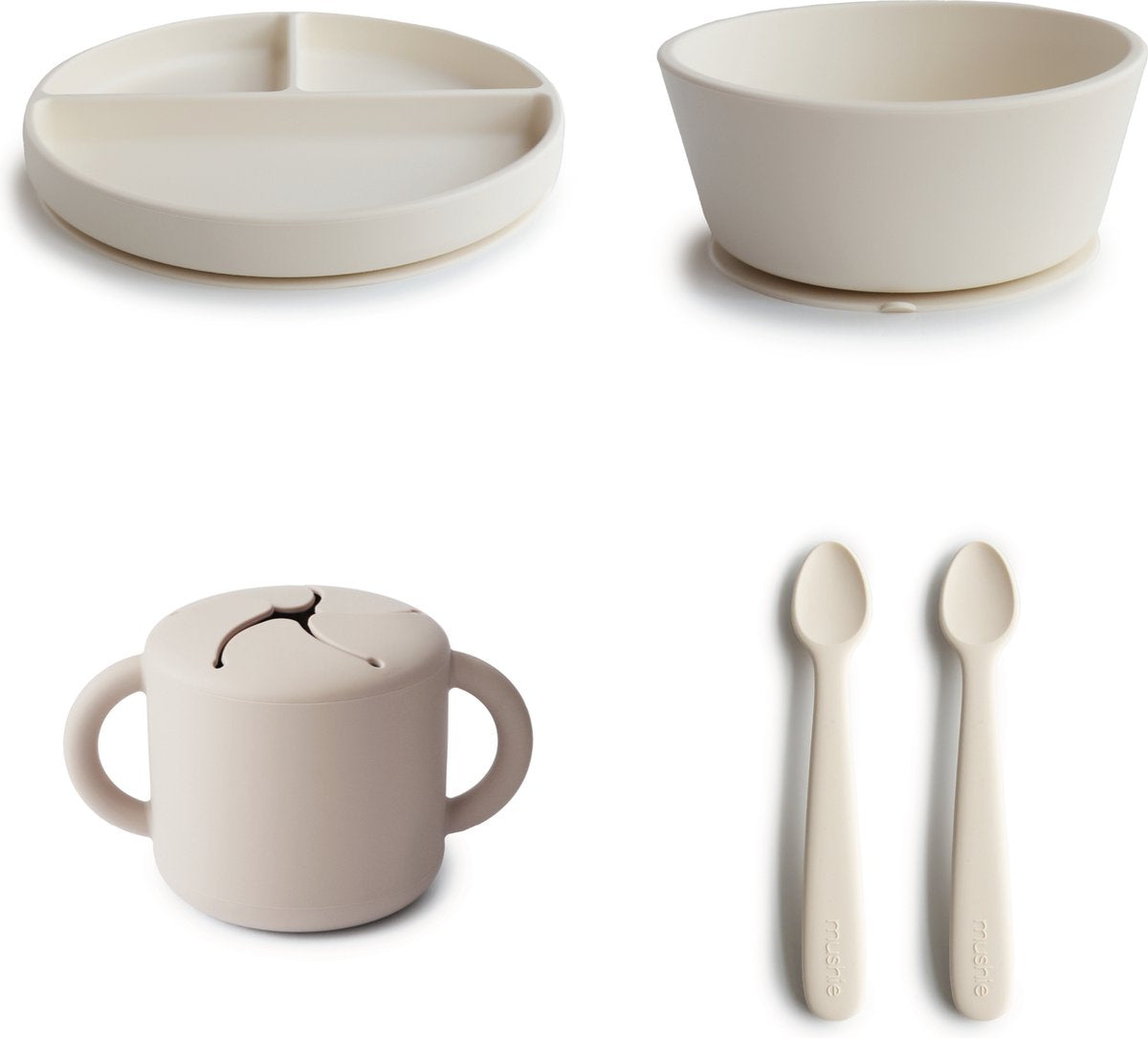 Mushie Silicone Plate Ivory - Laadlee