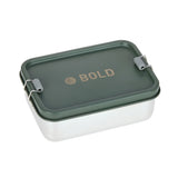 Lassig Stainless Steel Lunchbox - Solid Bold Dark Olive