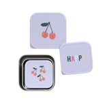 Lassig  Stainless Steel Snack Box 3pcs - Happy Fruits Cherry