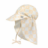 Lassig SPF Sun Protection Flap Hat - Check Pattern Vanilla & Sea Salt