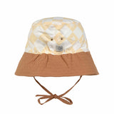Lassig SPF Sun Protection Fishing Hat - Check Pattern Vanilla & Sea Salt