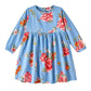 Jelliene Girls Floral Print Dress - Blue