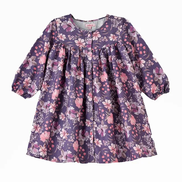 Jelliene Twirling Through Summer Girls Floral Sundress - Purple