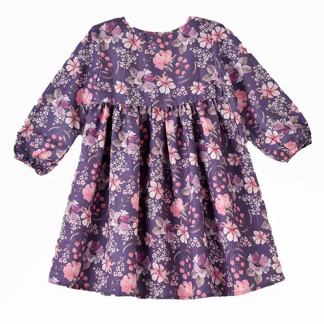 Jelliene Twirling Through Summer Girls Floral Sundress - Purple