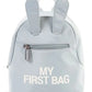 Childhome Kids My First Bag 9 Inch - Grey & Off White