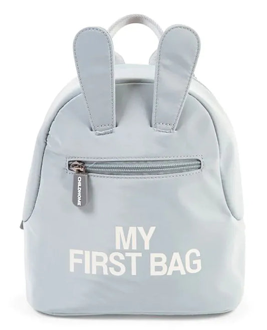 Childhome Kids My First Bag 9 Inch - Grey & Off White