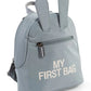 Childhome Kids My First Bag 9 Inch - Grey & Off White