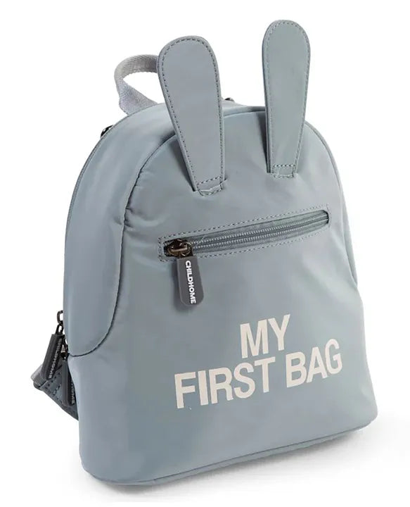 Childhome Kids My First Bag 9 Inch - Grey & Off White