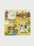 Viga Wooden Knob Puzzle - Farm Animals