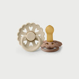 Frigg Fairytale Silicone Baby Pacifier 0-6M, 2Pack, Cream/Silky Satin - Size 1 - Laadlee