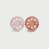 Frigg Fairytale Latex Baby Pacifier 0-6M, 2Pack, White Lilac/Pretty In Peach - Size 1 - Laadlee