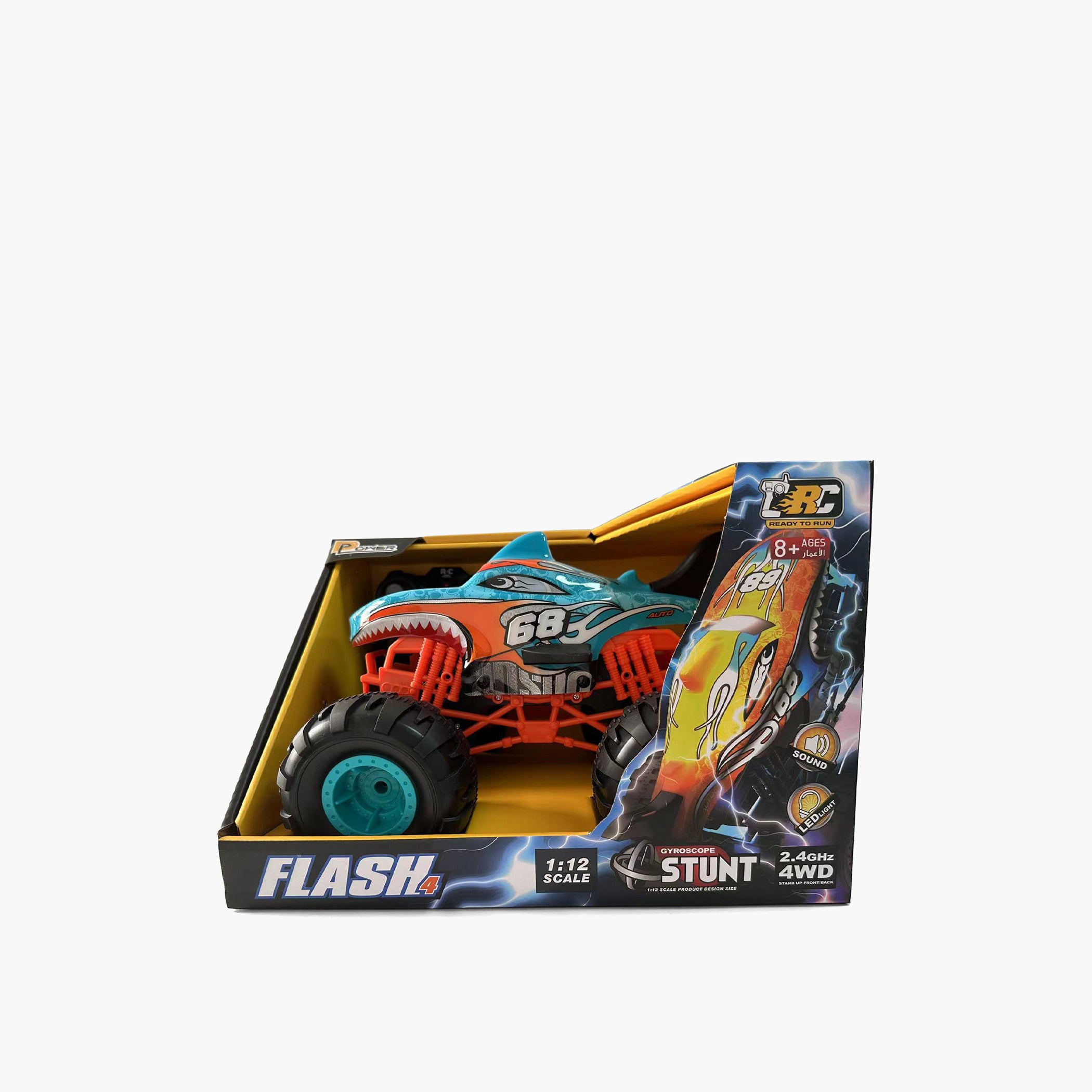 D-Power 1:12 Remote Control 2.4G Shark 68 Monster Car & USB - Laadlee